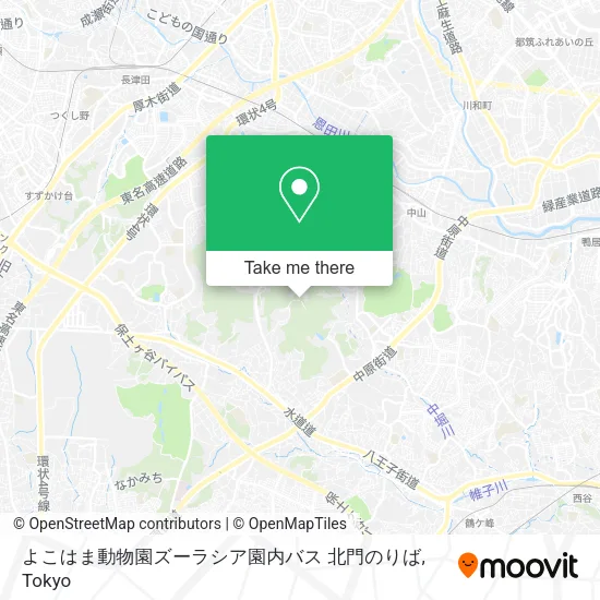 よこはま動物園ズーラシア園内バス 北門のりば map