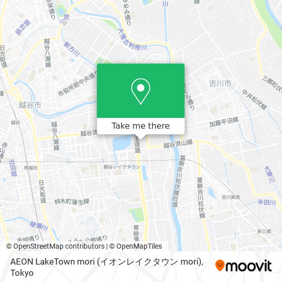 怎樣搭地鐵 或 巴士去越谷市的aeon Laketown Mori イオンレイクタウン Mori Moovit