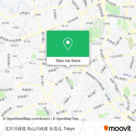 北沢川緑道 烏山川緑道 合流点 map