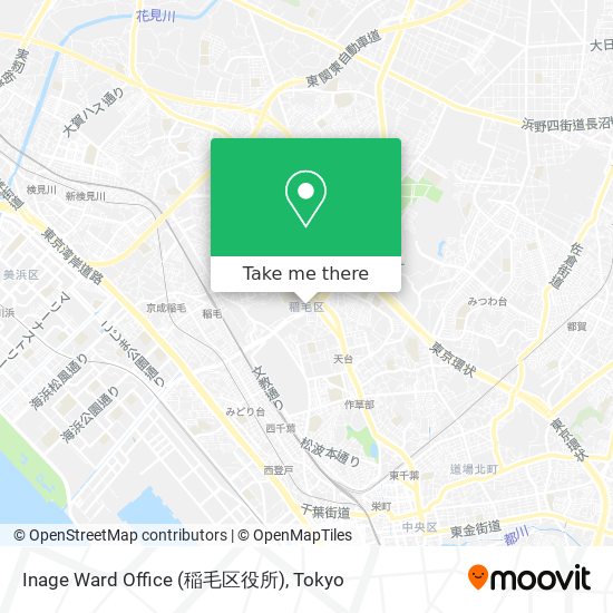 怎樣搭地鐵去千葉市的inage Ward Office 稲毛区役所 Moovit