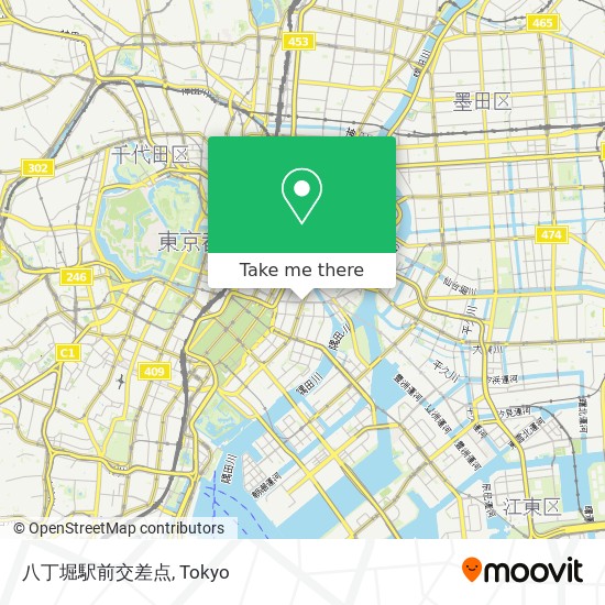 八丁堀駅前交差点 map