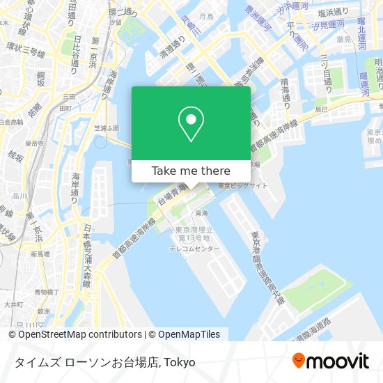 タイムズ ローソンお台場店 map