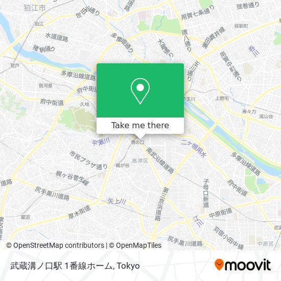 武蔵溝ノ口駅 1番線ホーム map