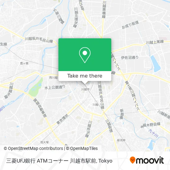 Mitsubishi UFJ Bank ATM Corner Kawagoe Station Front map