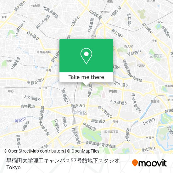 早稲田大学理工キャンパス57号館地下スタジオ map