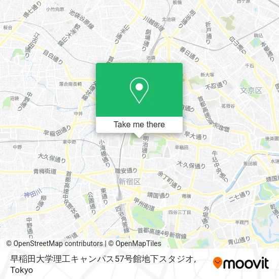 早稲田大学理工キャンパス57号館地下スタジオ map