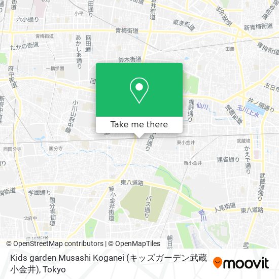Kids garden Musashi Koganei (キッズガーデン武蔵小金井) map