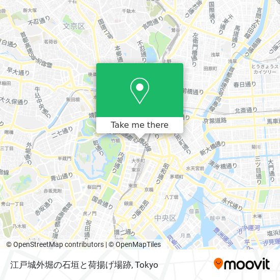 江戸城外堀の石垣と荷揚げ場跡 map