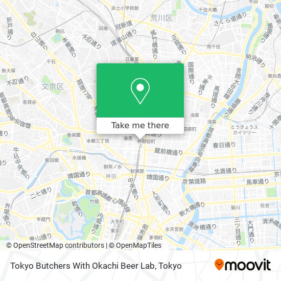 Tokyo Butchers With Okachi Beer Lab map