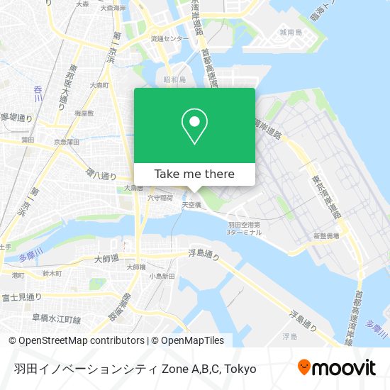 羽田イノベーションシティ Zone A,B,C map