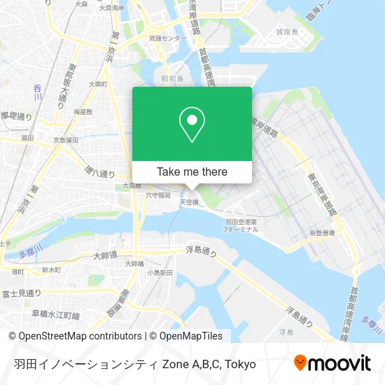 羽田イノベーションシティ Zone A,B,C map