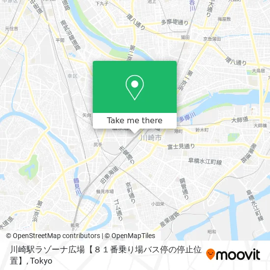 川崎駅ラゾーナ広場【８１番乗り場バス停の停止位置】 map