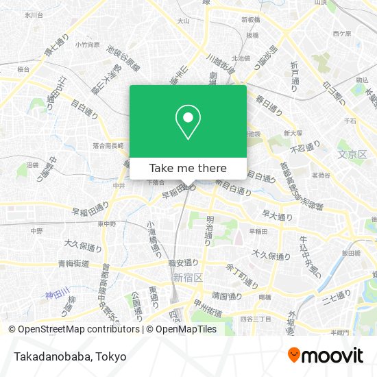 Takadanobaba map