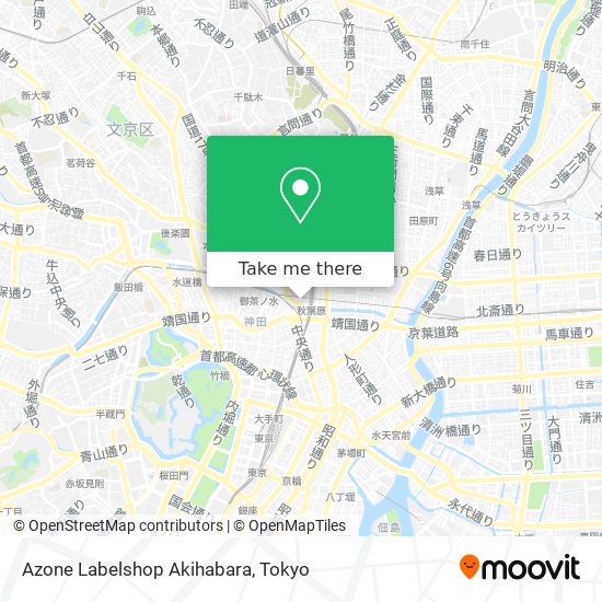 Azone Labelshop Akihabara map