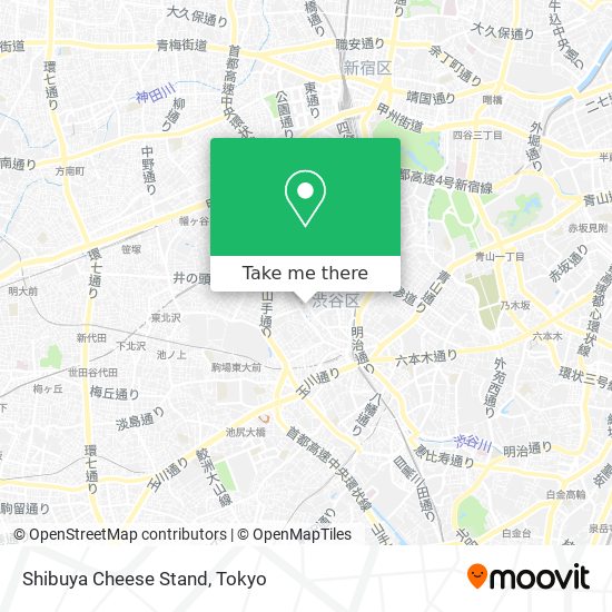 Shibuya Cheese Stand map