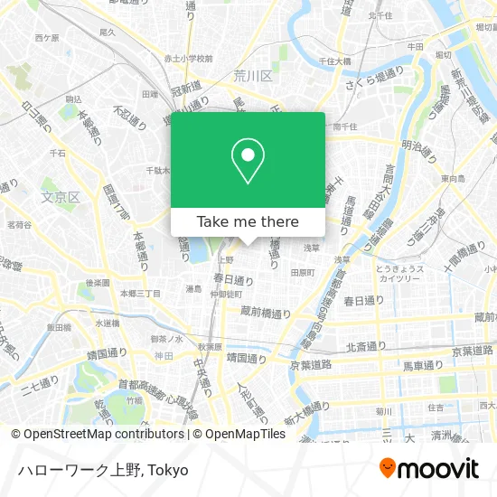 Hello Work Ueno map