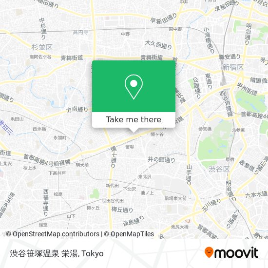 渋谷笹塚温泉 栄湯 map