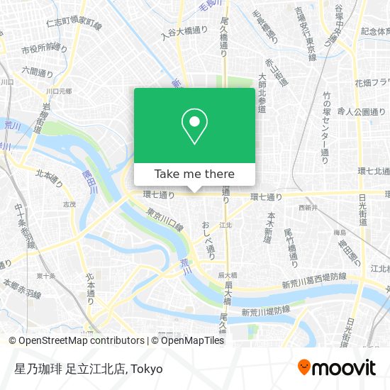 星乃珈琲 足立江北店 map