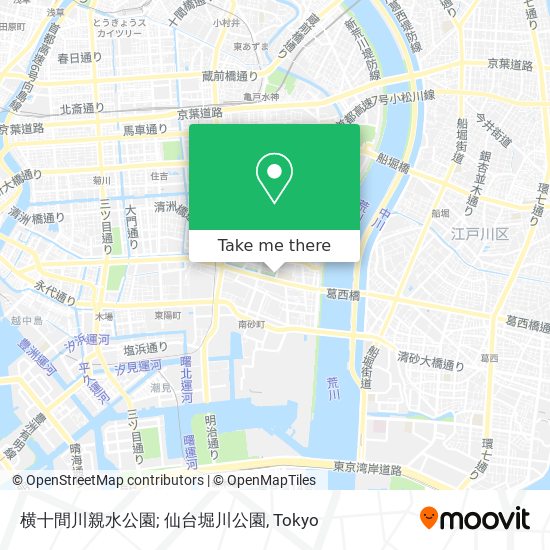 横十間川親水公園; 仙台堀川公園 map