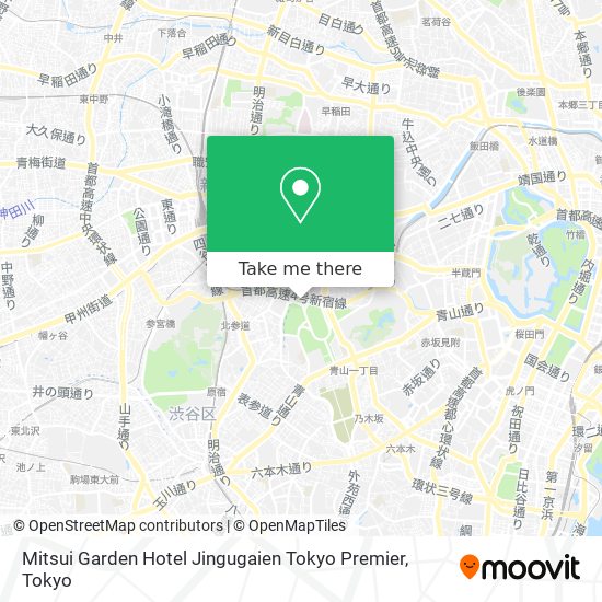 Mitsui Garden Hotel Jingugaien Tokyo Premier map