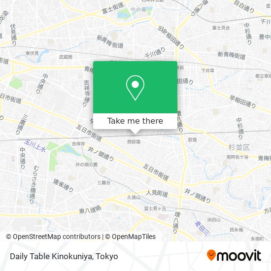 Daily Table Kinokuniya map