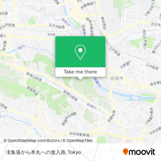 滝集落から本丸への進入路 map