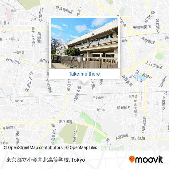 東京都立小金井北高等学校 map