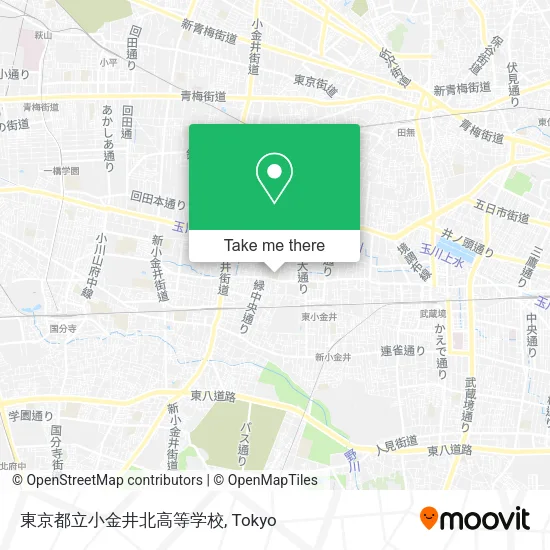 東京都立小金井北高等学校 map