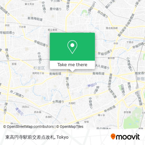 東高円寺駅前交差点改札 map