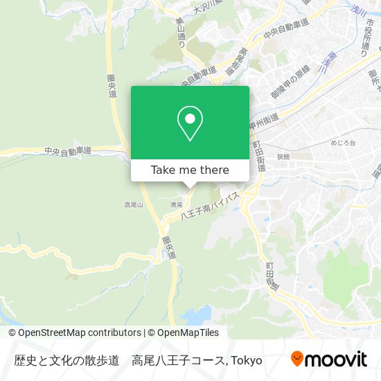 歴史と文化の散歩道　高尾八王子コース map