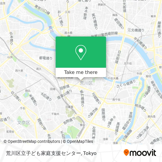 Arakawa Ward Child and Family Support Center map