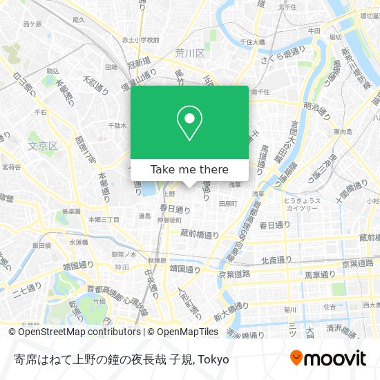 寄席はねて上野の鐘の夜長哉 子規 map