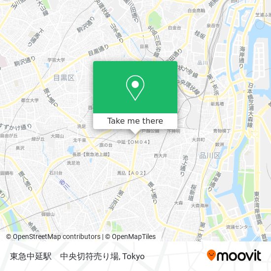 東急中延駅　中央切符売り場 map