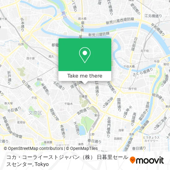Coca-Cola East Japan Corporation Nippori Sales Center map