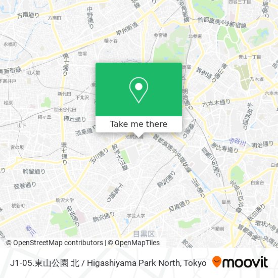 J1-05.東山公園 北 / Higashiyama Park North map