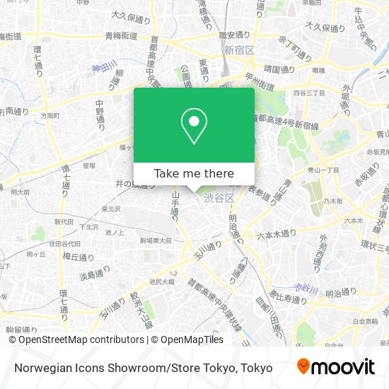 Norwegian Icons Showroom / Store Tokyo map