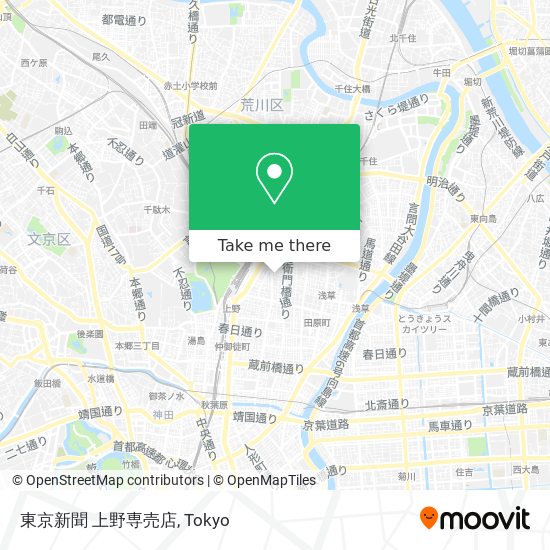 東京新聞 上野専売店 map