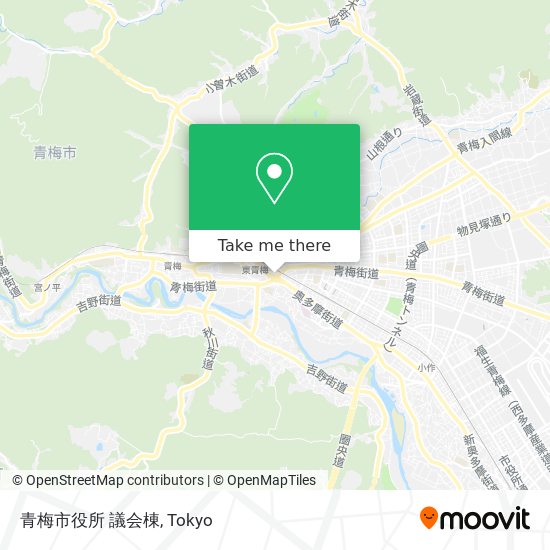 青梅市役所 議会棟 map