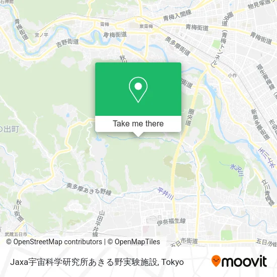 Jaxa宇宙科学研究所あきる野実験施設 map