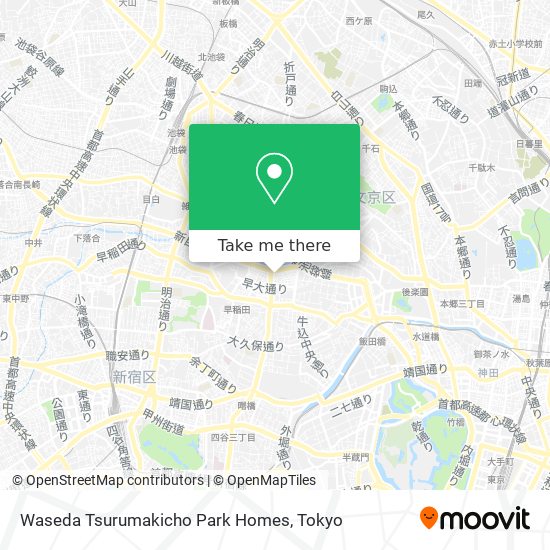 Waseda Tsurumakicho Park Homes map