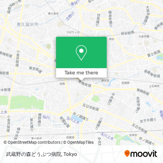 武蔵野の森どうぶつ病院 map