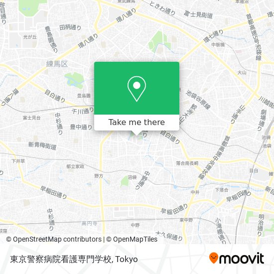 東京警察病院看護専門学校 map