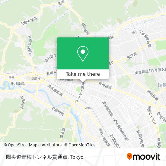 圏央道青梅トンネル貫通点 map