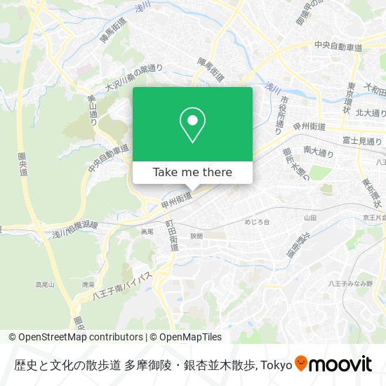 歴史と文化の散歩道 多摩御陵・銀杏並木散歩 map