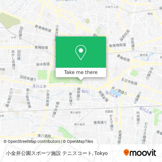 小金井公園スポーツ施設 テニスコート map