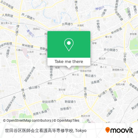 世田谷区医師会立看護高等専修学校 map