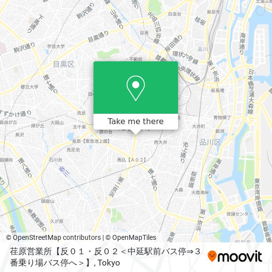 荏原営業所【反０１・反０２＜中延駅前バス停⇒３番乗り場バス停へ＞】 map