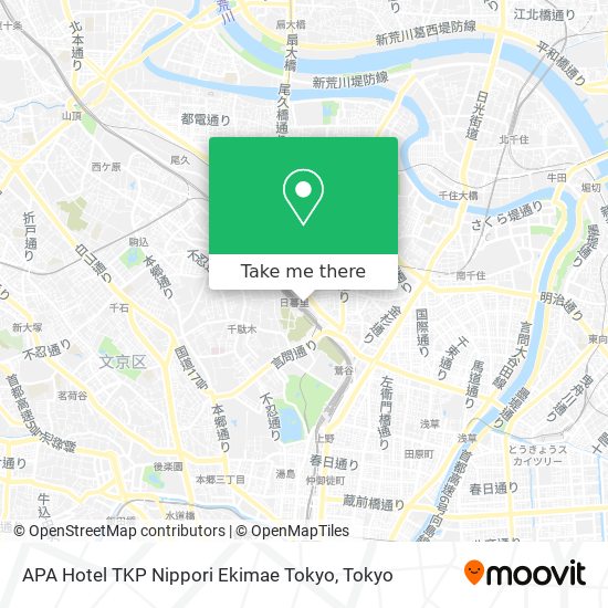 APA Hotel TKP Nippori Ekimae Tokyo map