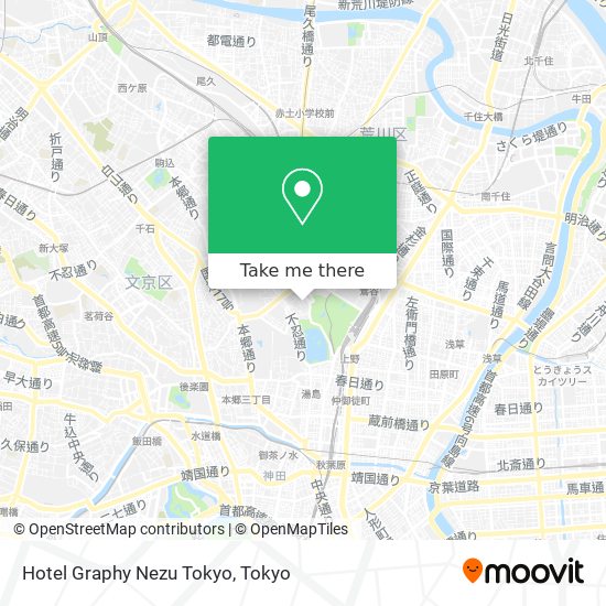 Hotel Graphy Nezu Tokyo map