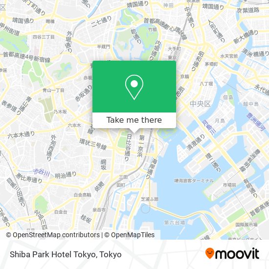 Shiba Park Hotel Tokyo map